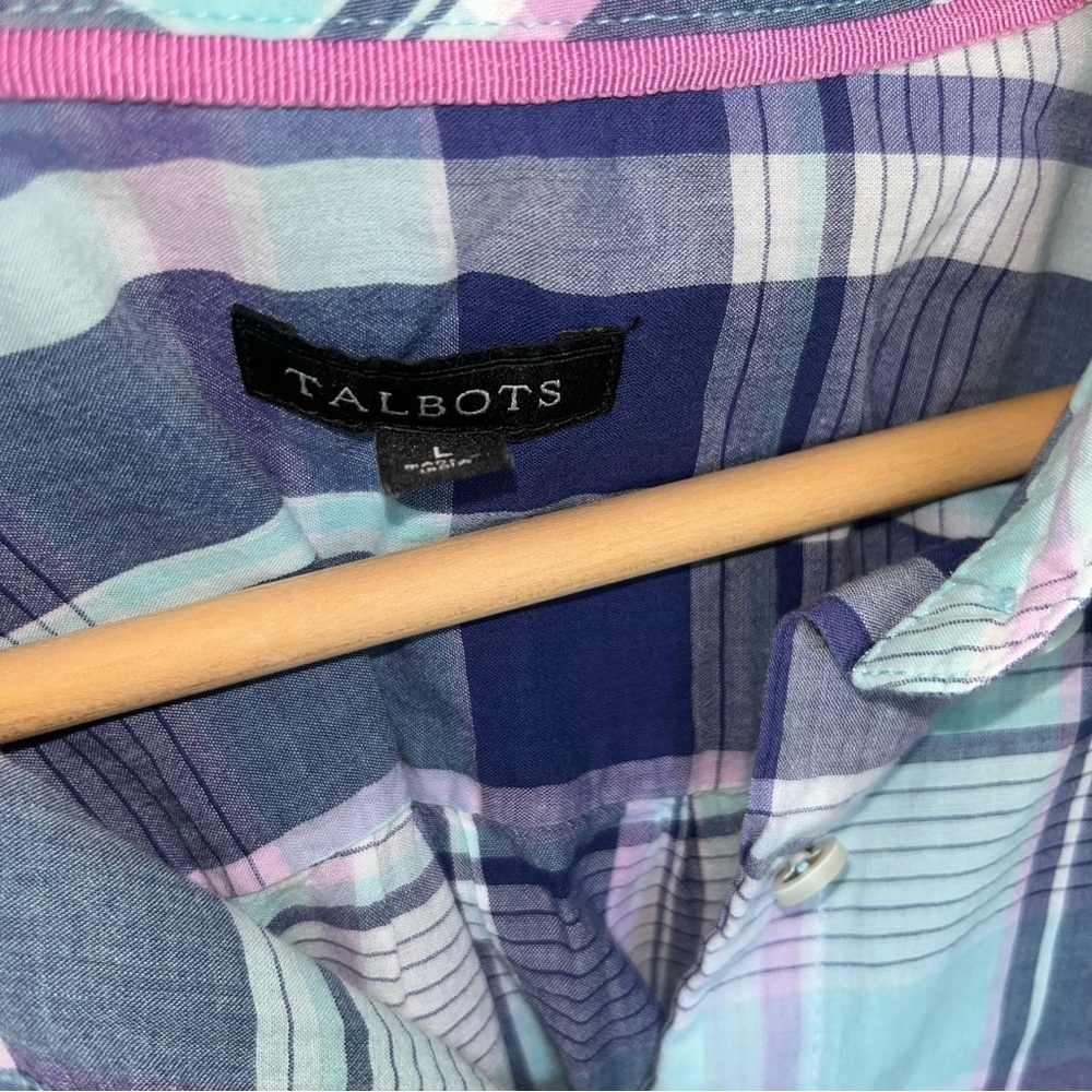 Talbots Classic Cotton Picnic Plaid Button Down - Picture 6 of 6